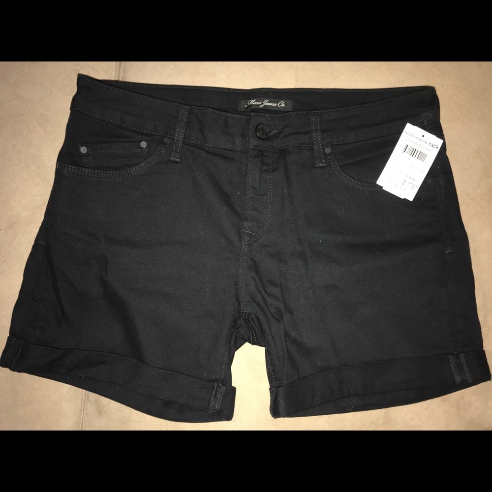 Black jean shorts